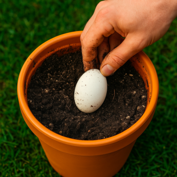 Ei im Pflanztopf vergraben – natürlicher Dünger & besseres Pflanzenwachstum