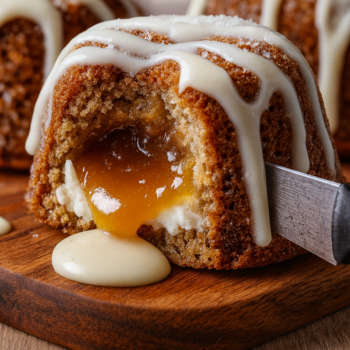 Weihnachtliche Gewürzküchlein mit Karamellkern und Vanilleglasur 🎄🍮✨