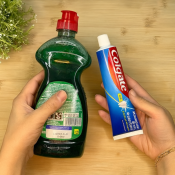 Zahnpasta im Spülmittel mischen: Der überraschend effektive Reinigungs-Hack ✨🧼
